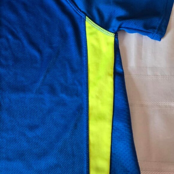 Boy's Size Medium Short Sleeve Blue & Yellow Dri-Star Athletic op - Picture 4 of 9
